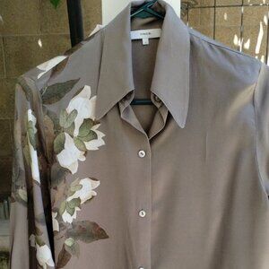 Vince Lisianthus Silk Collared Blouse